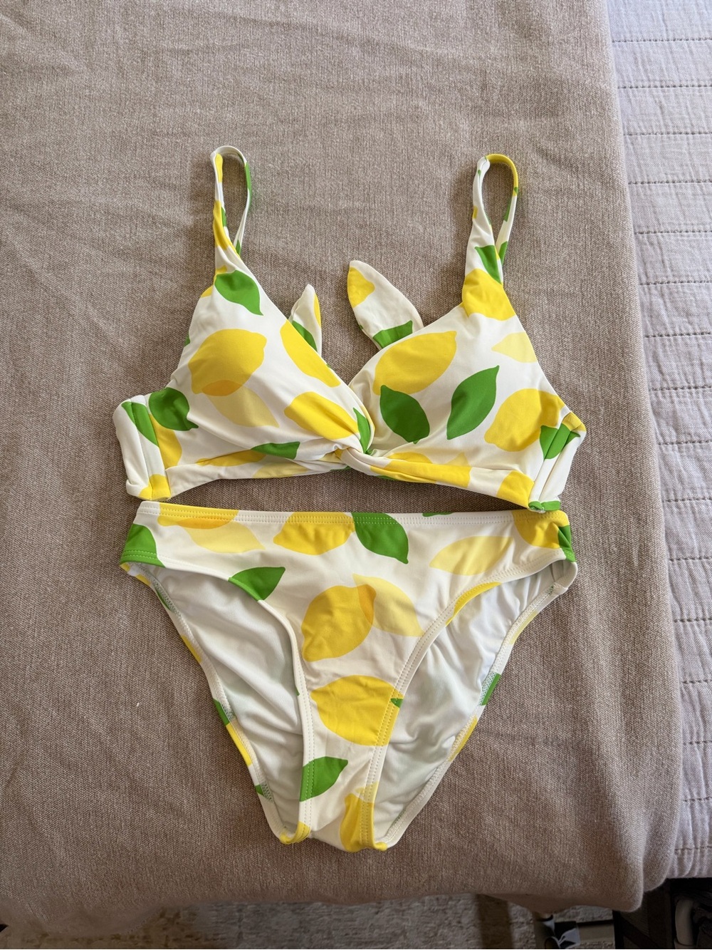 kate spade Yellow and Green Lemon Print Bikini